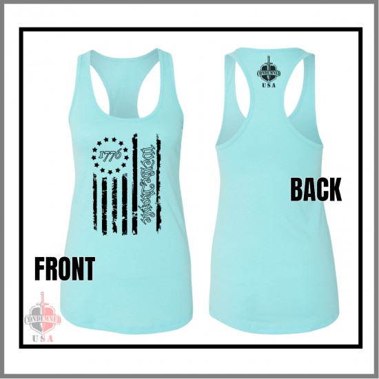 1776 Flag Ladies Racerback Tanks